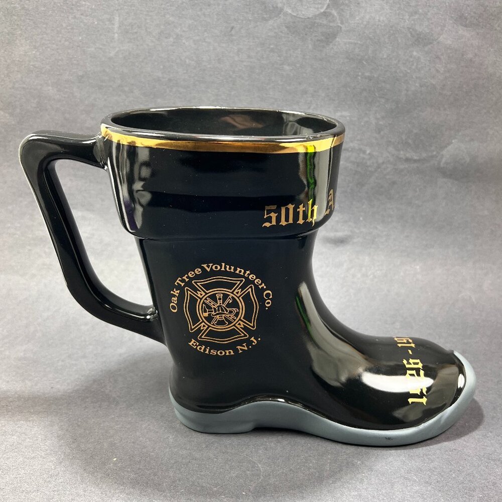 Vtg Edison NJ Fire Dept Ceramic Beer Stein Fireman Mug Oak Tree Co Replacement - Picture 7 of 16